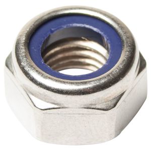 M16 X 1.5 FINE PITCH NYLON INSERT NUT DIN 985 A2-70 STAINLESS STEEL - T TYPE