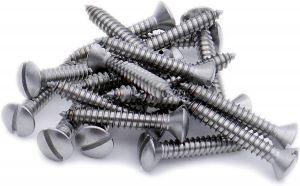 3.5 X 50 SLOT RAISED COUNTERSUNK WOODSCREW DIN 95 A4 STAINLESS STEEL