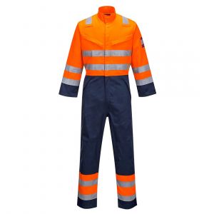 MEN'S MODAFLAME WORK HVO MULTI-NORM CONTRAST COVERALL ORANGE/NAVY