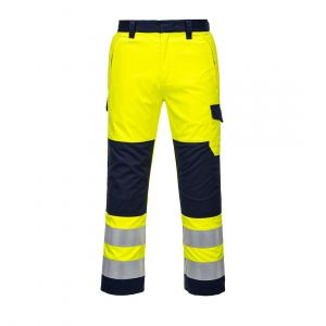 MEN'S MODAFLAME WORK HI-VIS MULTI-NORM CONTAST FLAME RESISTANT TROUSERS YELLOW/NAVY